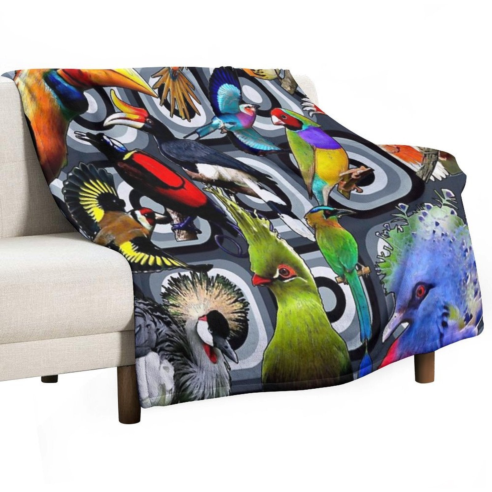 BIRDS RETRO Lightweight Throw Blanket