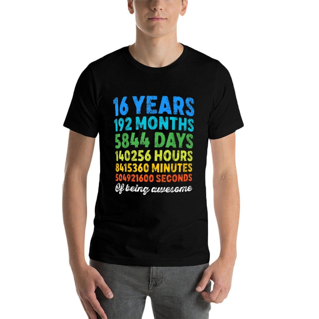16 Years Old 16th Birthday Vintage Retro Countdown  Moisture-wicking T-Shirt