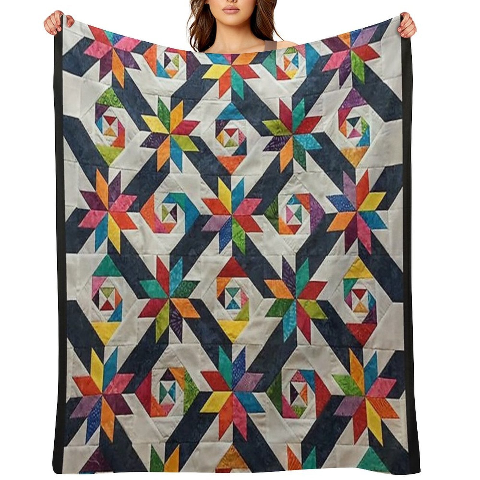 Quilt,patchwork Quilt,quilt Pattern,pennsylvannia Dutch Quilt,lancaster Pa,star Quilt,farmhouse Style Premium Throw Blanket