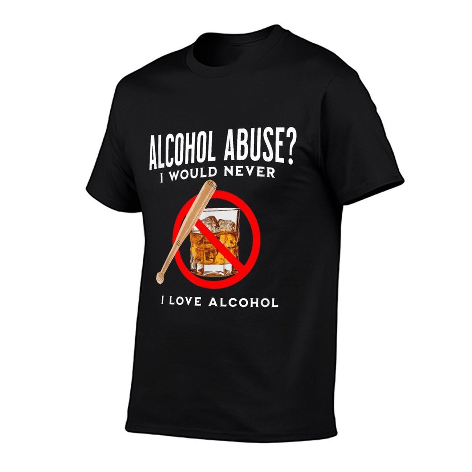 Alcohol Abuser  Funny Drinking Design, Adult Humor Graphic  Trendy Pattern T-Shirt