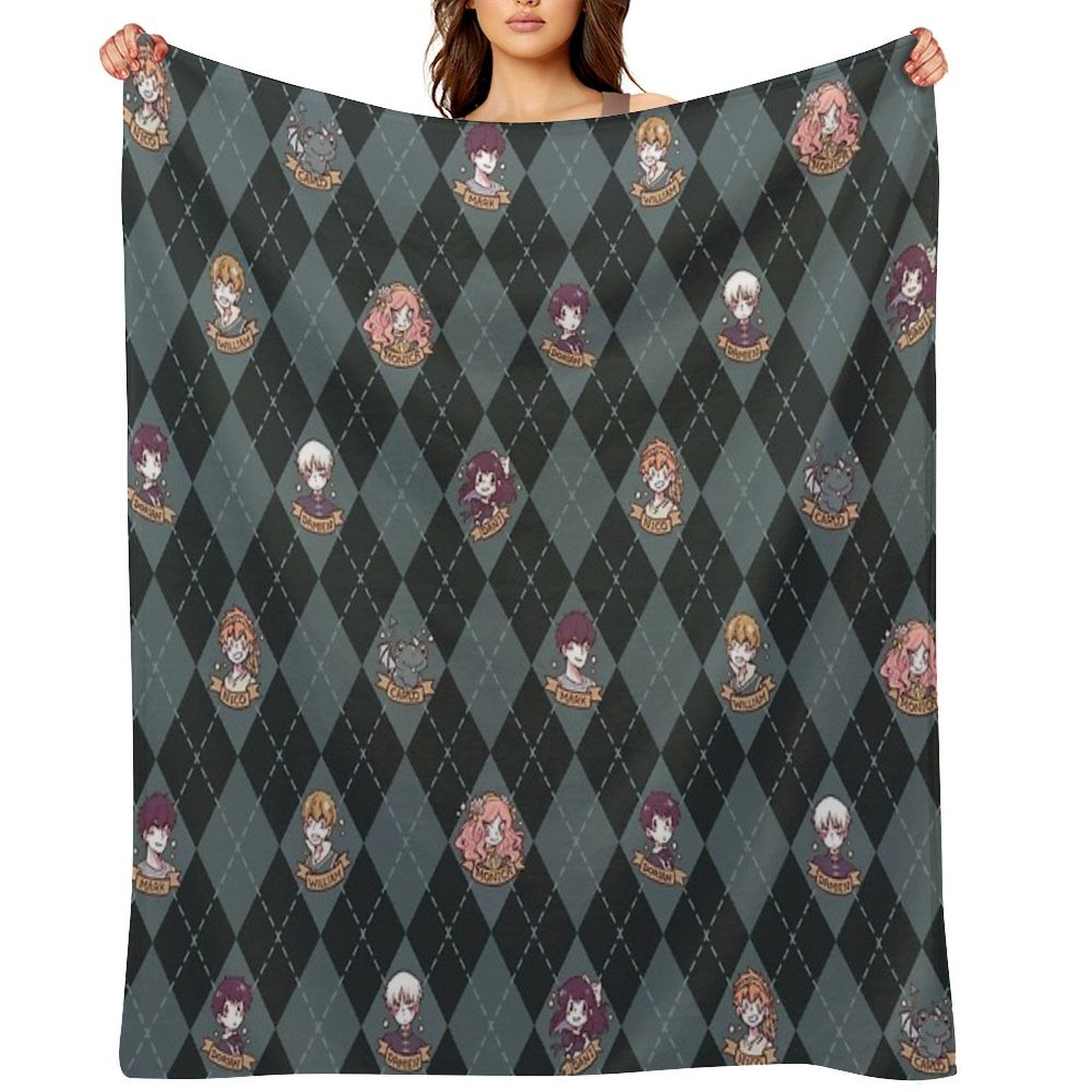 British Hooky (Blue) Shrink-resistant Throw Blanket