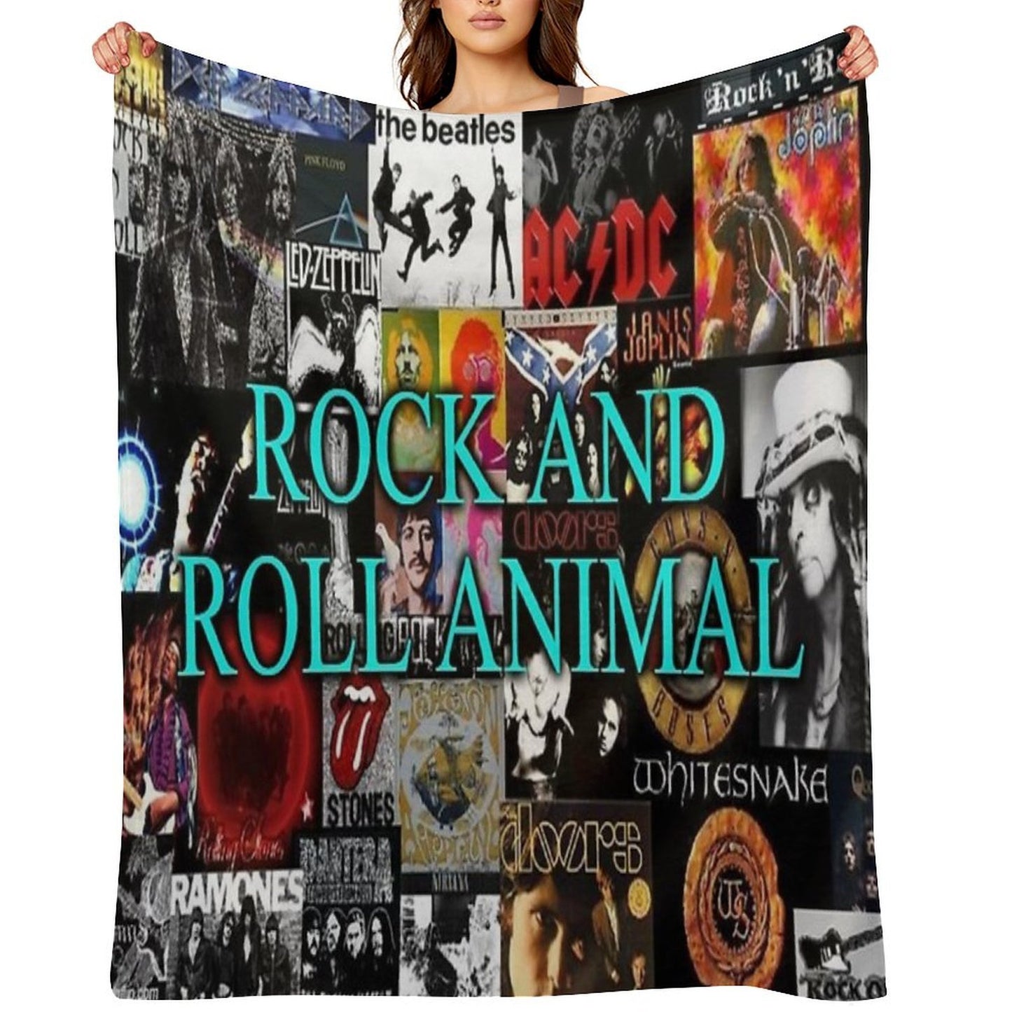 Rock And Roll Animal Shrink-resistant Throw Blanket