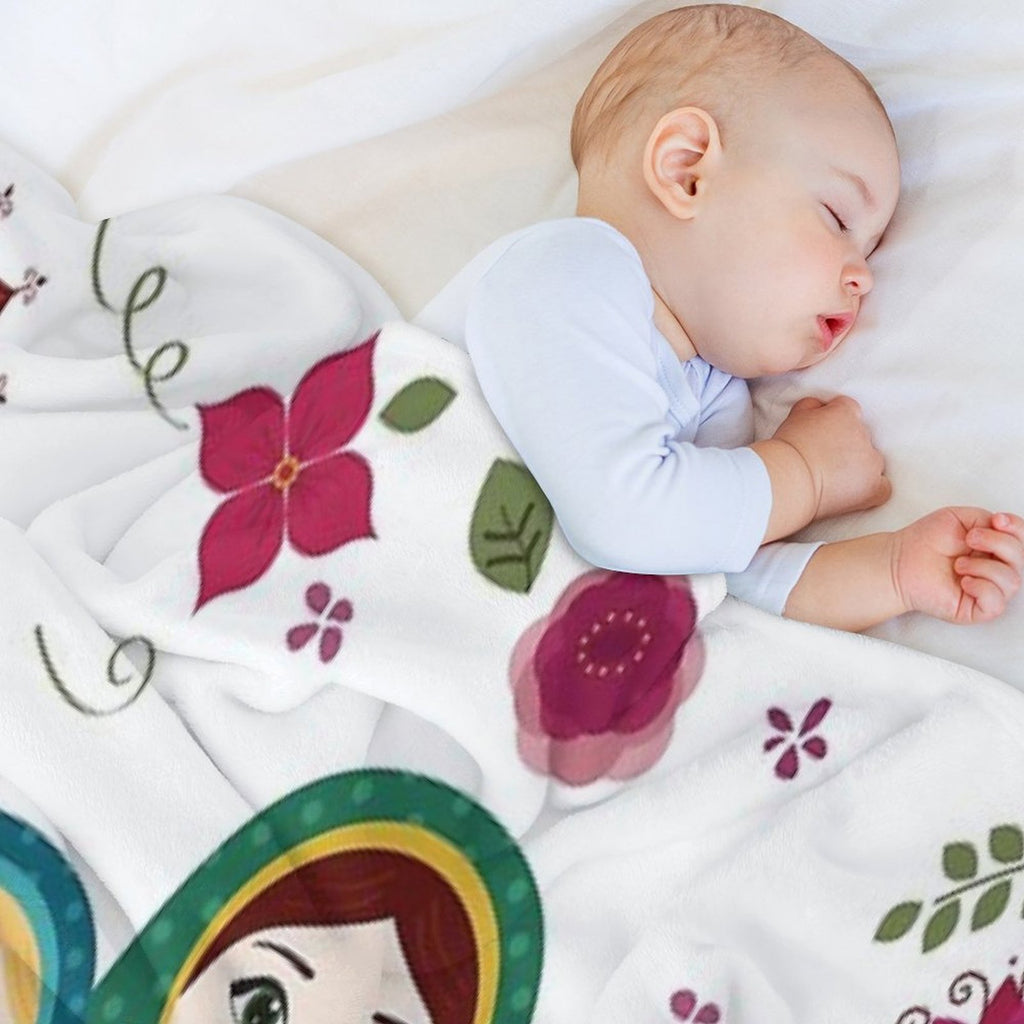 Russian Dolls White Sustainable Throw Blanket