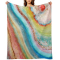 AGATE Inspired Watercolor Abstract 01 Quick-dry Throw Blanket