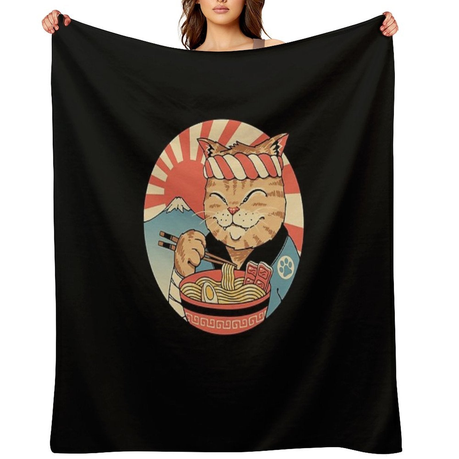 Catana Ramen Eco-conscious Throw Blanket