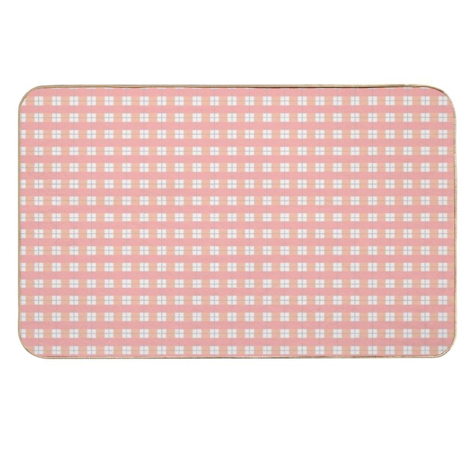 Cottage Plaid (peachy)  Dirt-Trapping Bath Mat