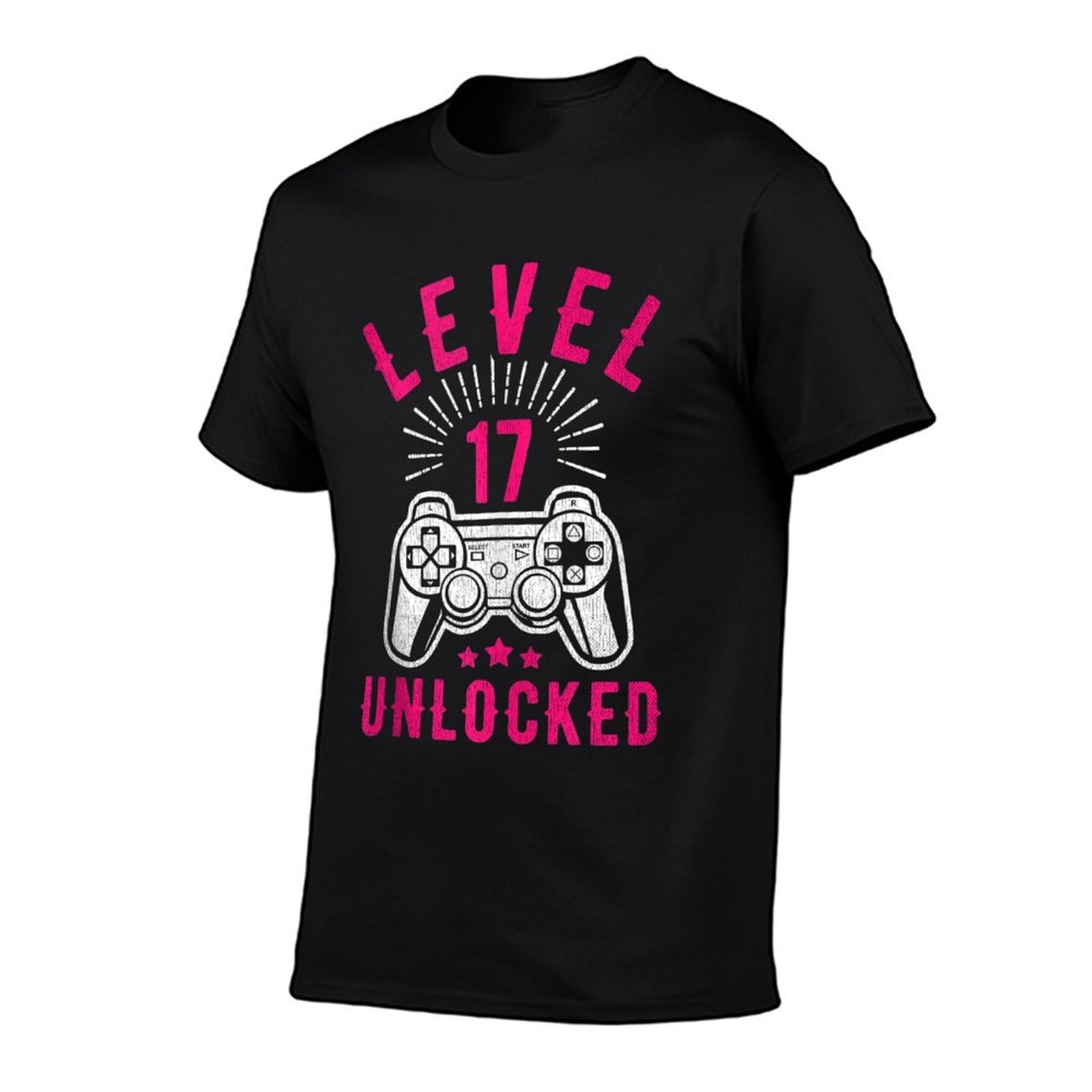 Funny 17 Years Old Girls Level 17 Unlocked 17th Birthday  High-quality Stitching T-Shirt