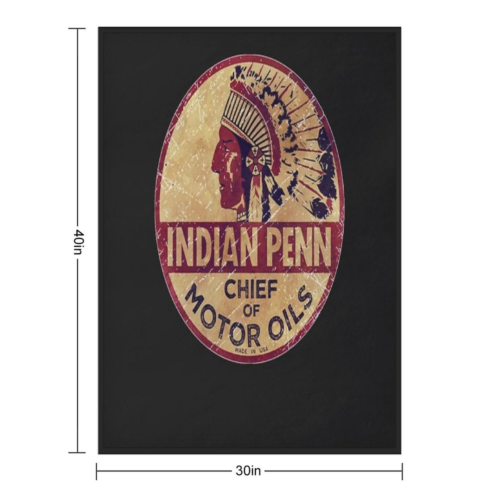 Indian Motor Oil Vintage Emblem Wrinkle-free Throw Blanket