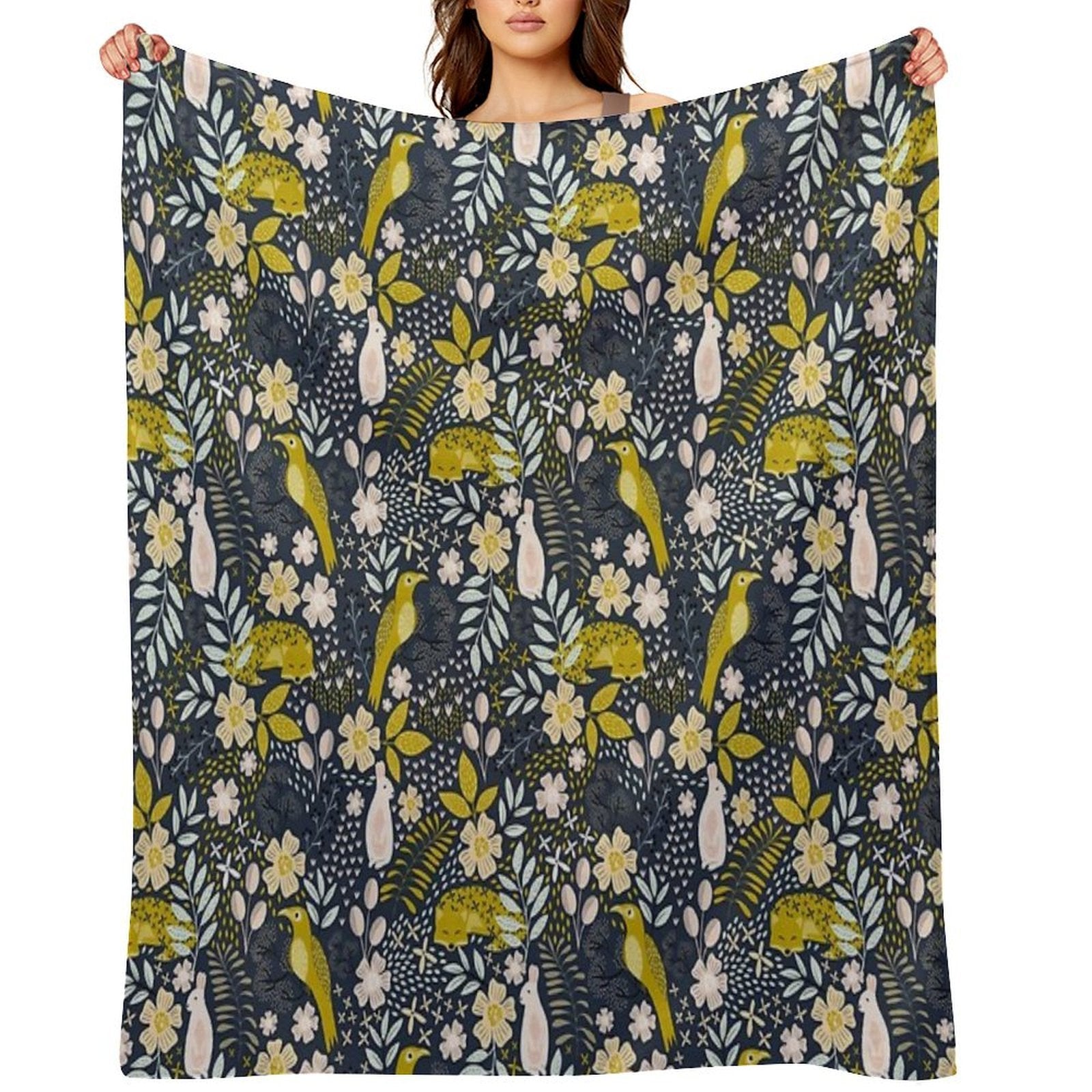 Woodland Flora Durable Throw Blanket