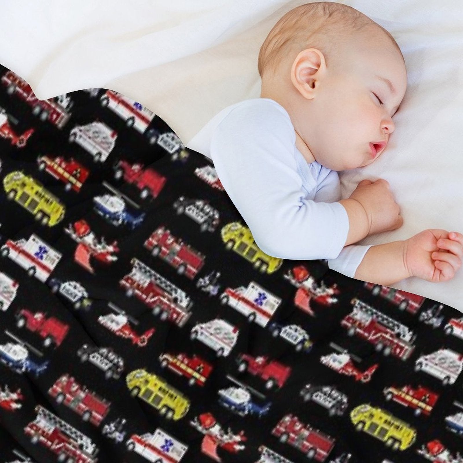 Emergency Vehicles - The Kids' Picture Show Sustainable Throw Blanket