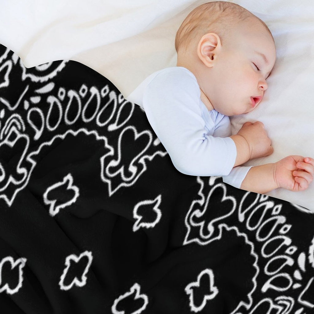 Black Bandana Lightweight Throw Blanket