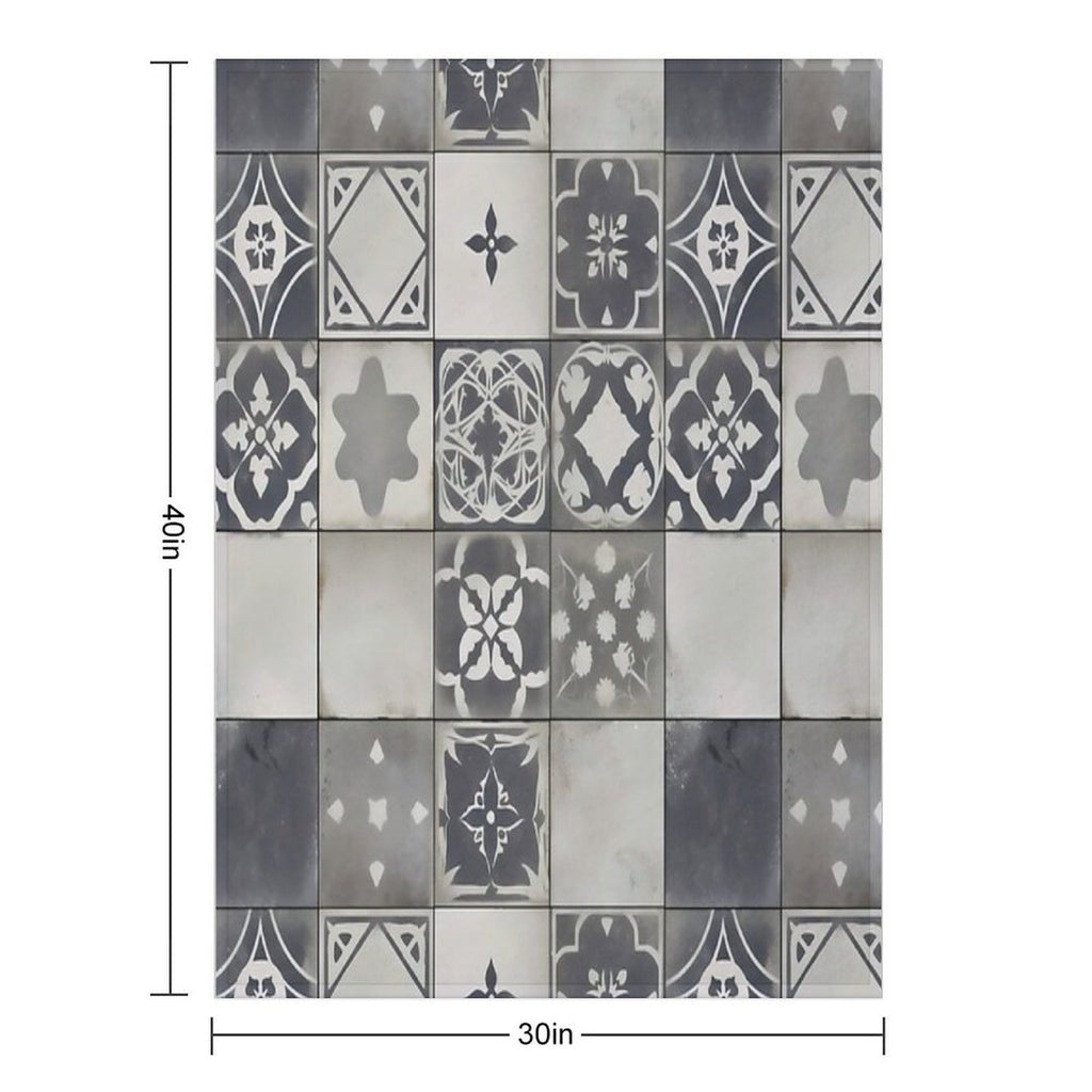 Vintage Geometric Tile Pattern Design Compact Throw Blanket