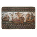 ANTIQUE ROMAN MOSAICS  Odyssey ,Ulysses Sailing with Vessel, Resistant to Sirens.,  Multi-Purpose Bath Mat