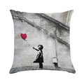 Balloon Girl - There Is Always Hope  Original Mural Banksy Soft Gift Ready Throw Pillow