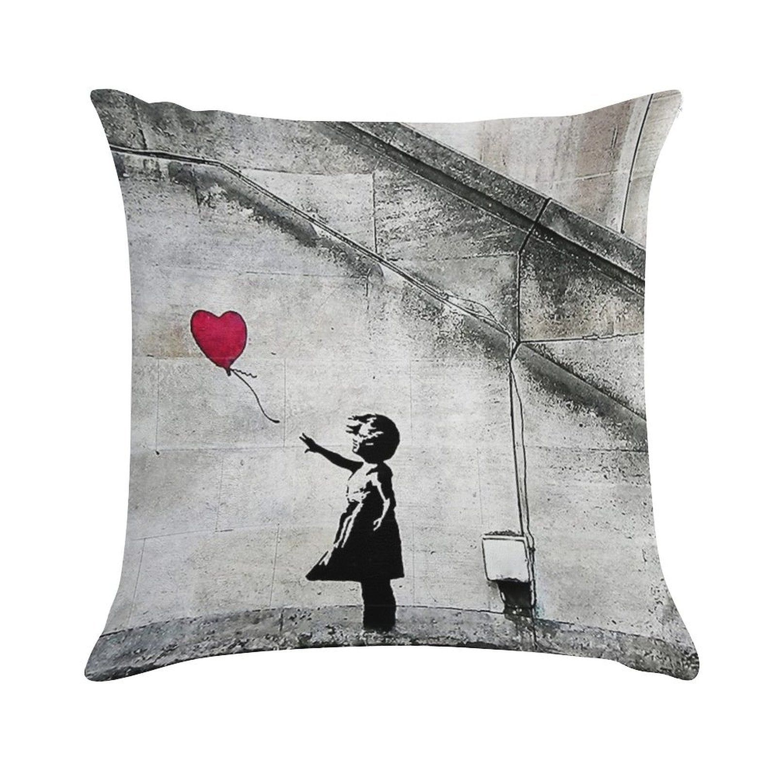 Balloon Girl - There Is Always Hope  Original Mural Banksy Soft Gift Ready Throw Pillow