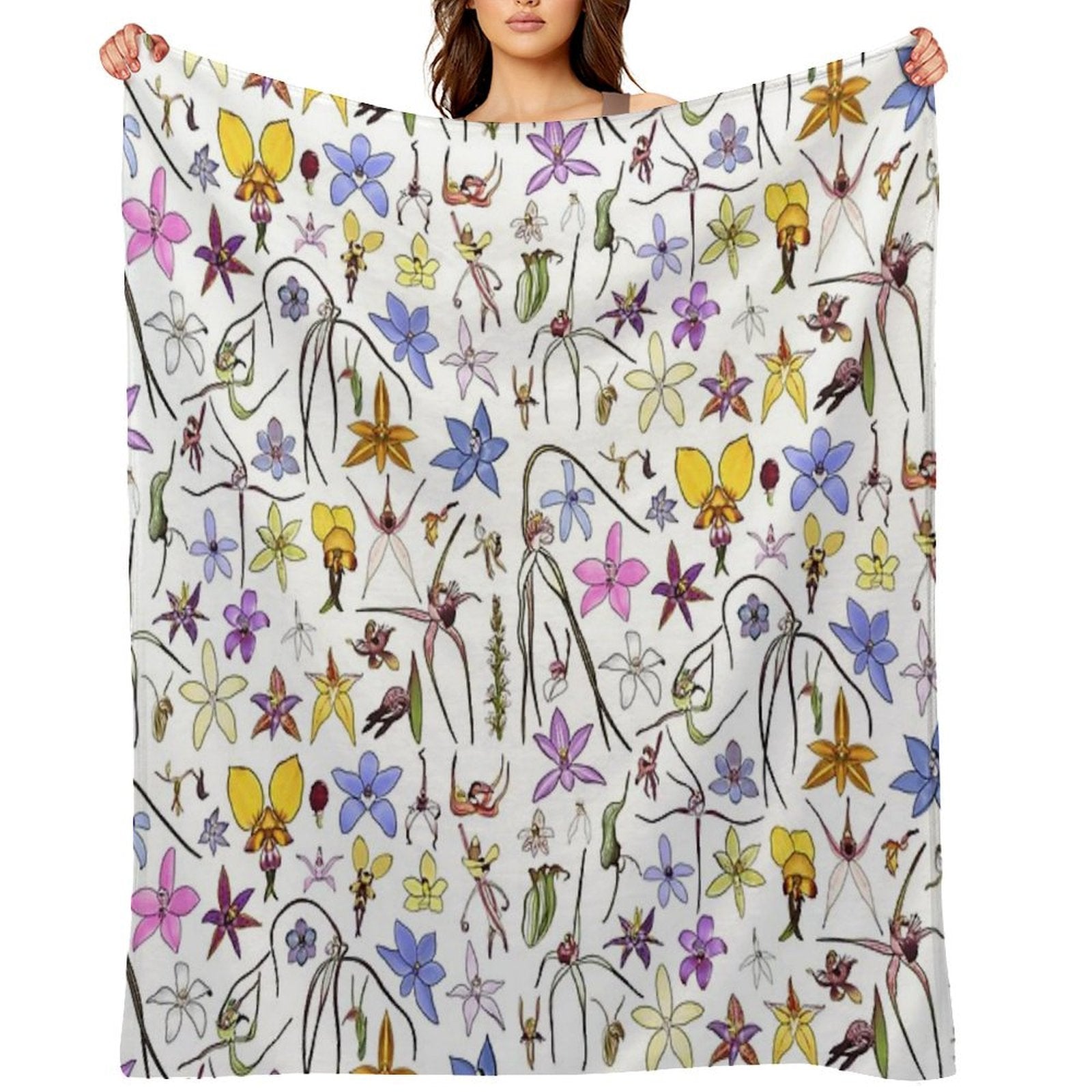 Australian Orchids Versatility Throw Blanket