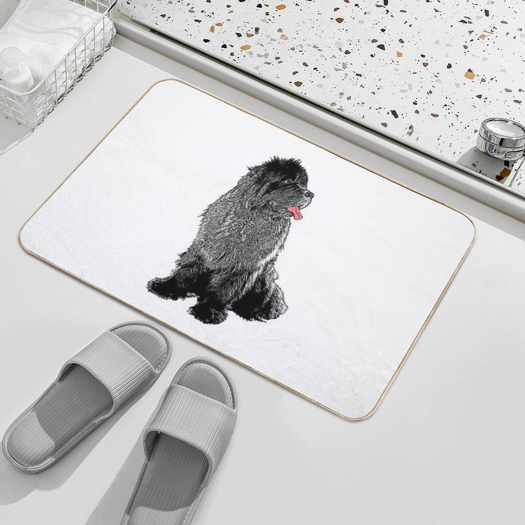Grunge Newfie  Non-Slip Bath Mat