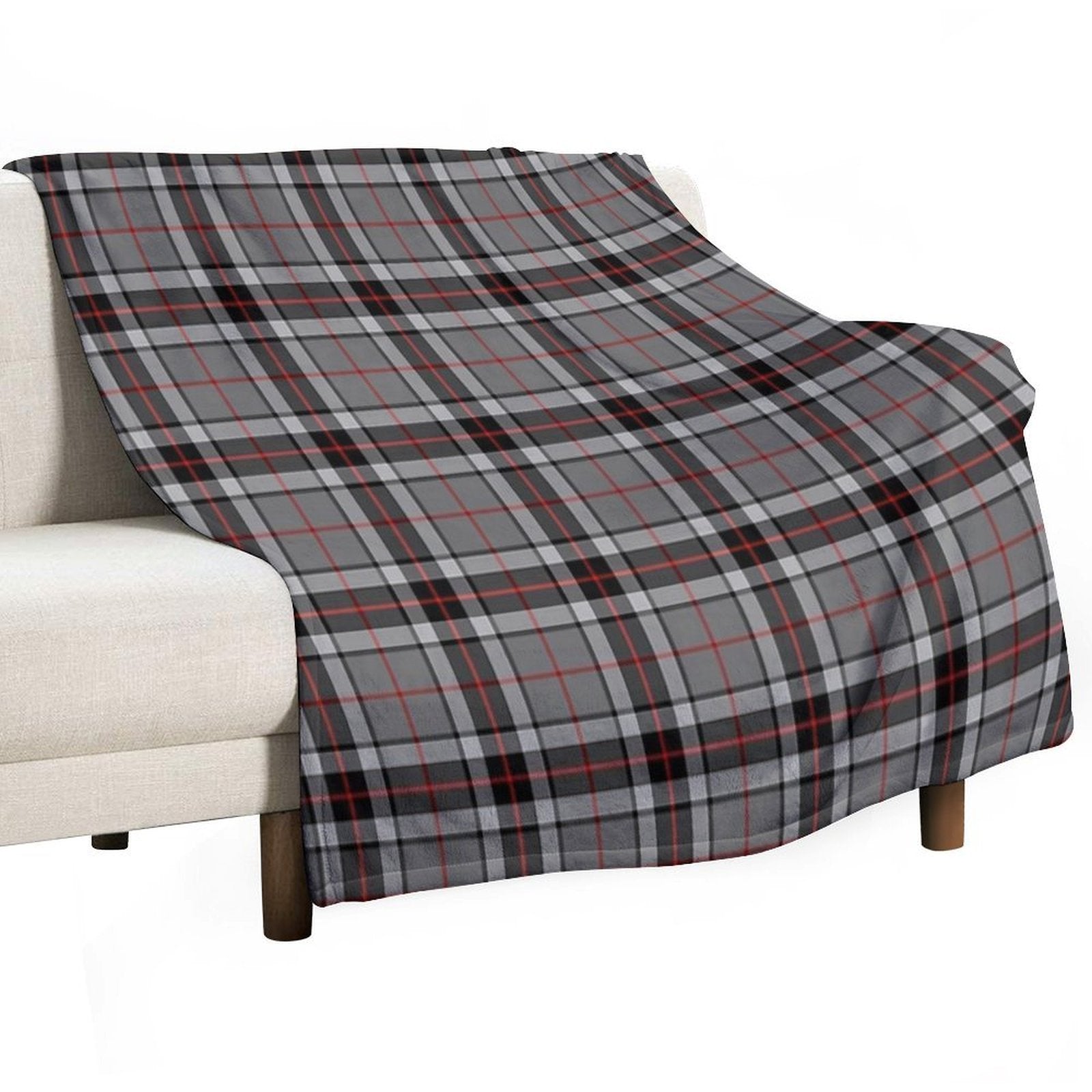 Thompson Grey Tartan  Clan Thomson  Cute Tartan Plush Throw Blanket