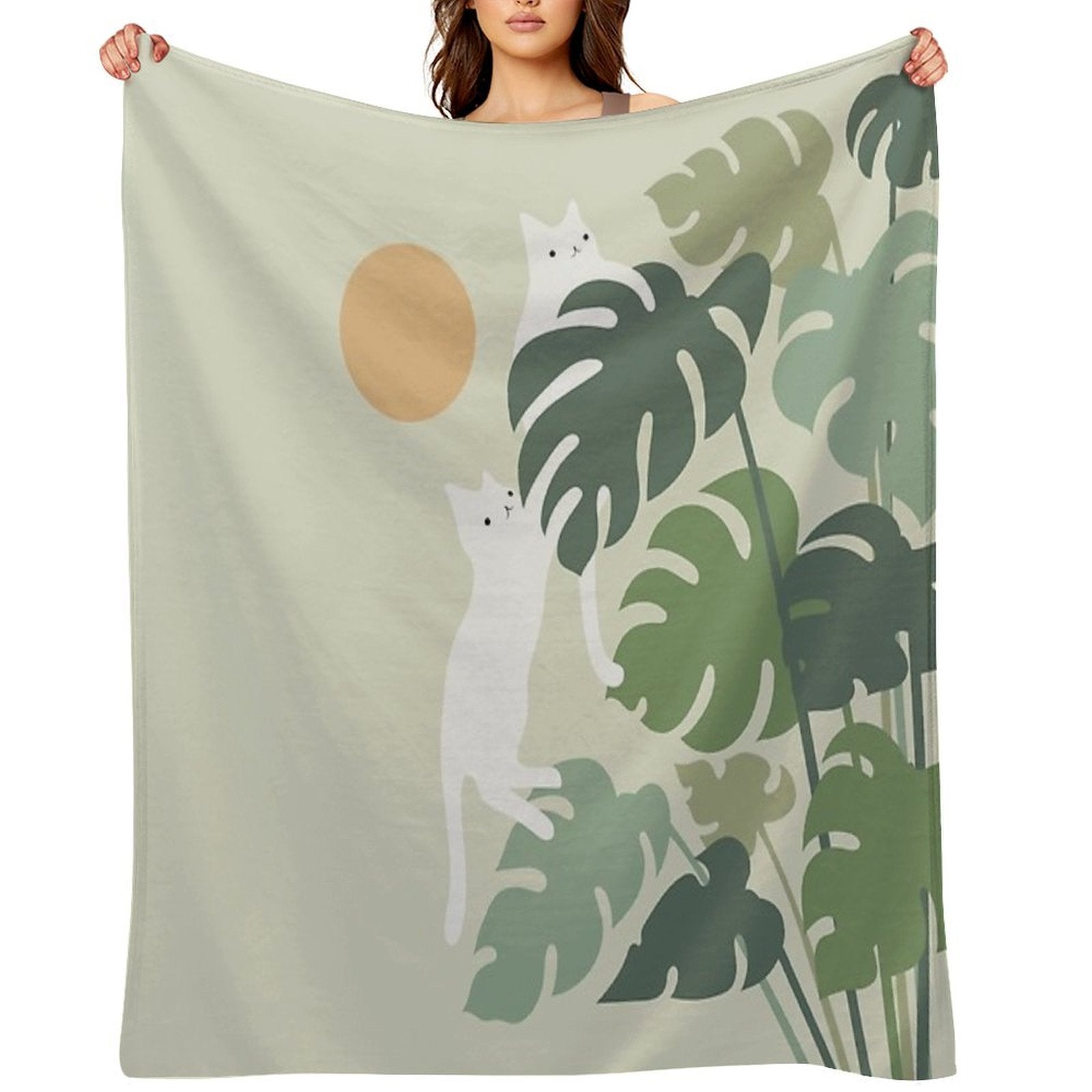 Cat And Plant 42 Comfort Throw Blanket