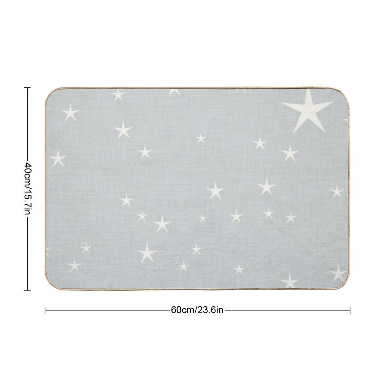 Grey Star with Fabric Texture - Narwhal Collection  Repositionable Bath Mat