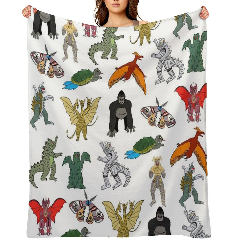 Colorful Kaiju Durable Throw Blanket