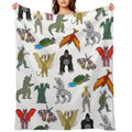 Colorful Kaiju Durable Throw Blanket