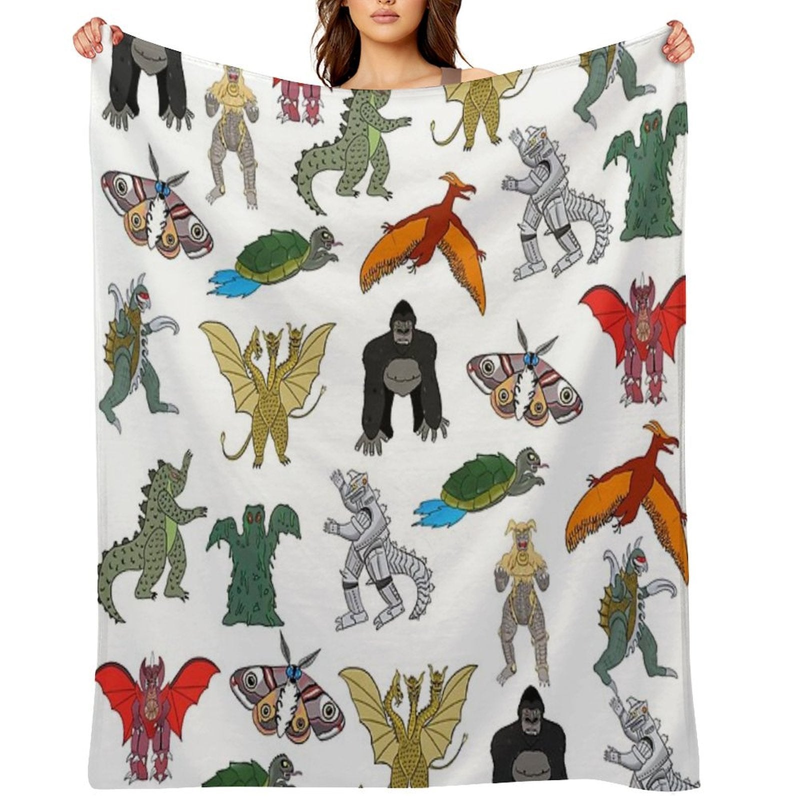 Colorful Kaiju Durable Throw Blanket