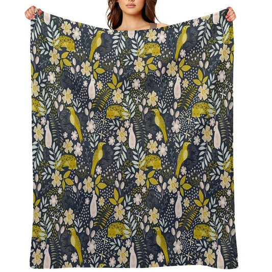 Woodland Flora Durable Throw Blanket