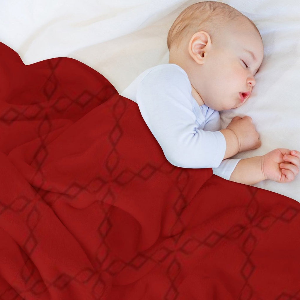 Red Background Circle Chain Durable Throw Blanket