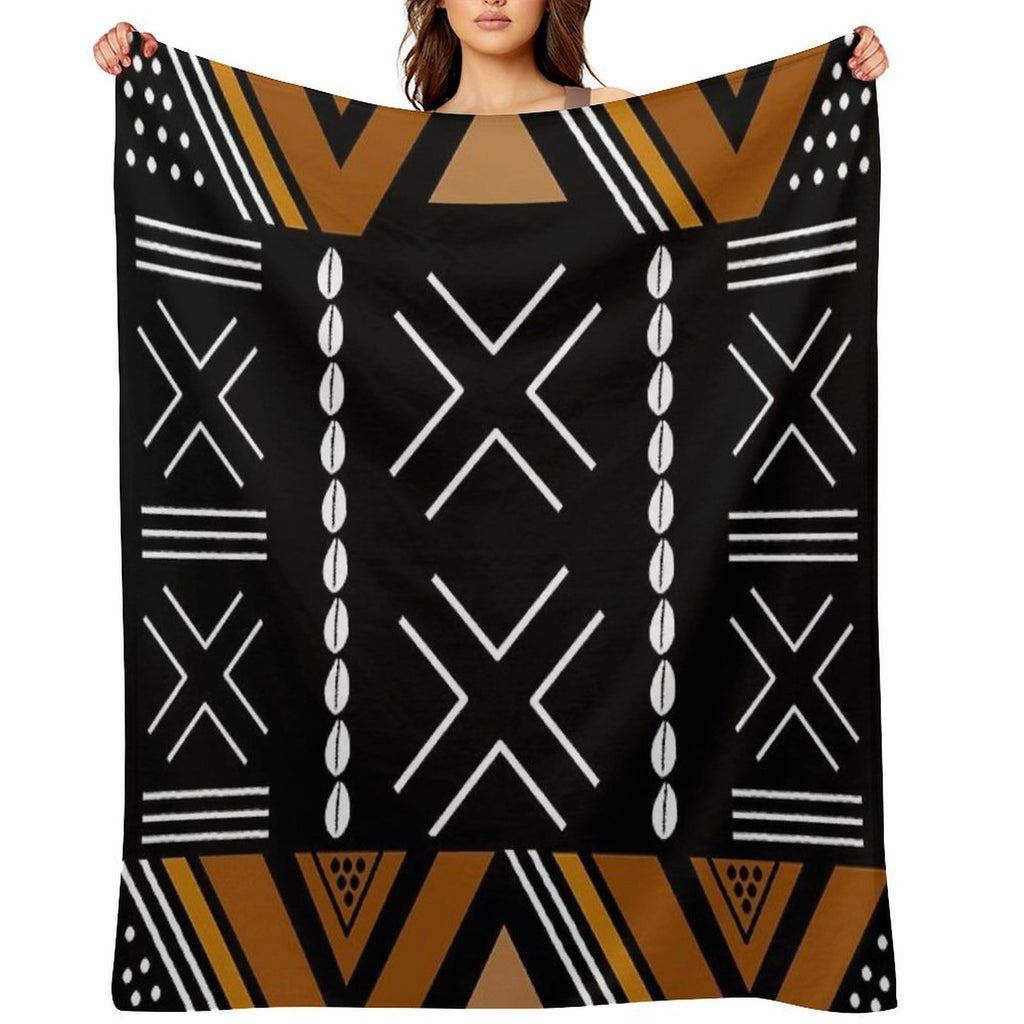 African Mud Cloth Bogolan Design Comfort Throw Blanket