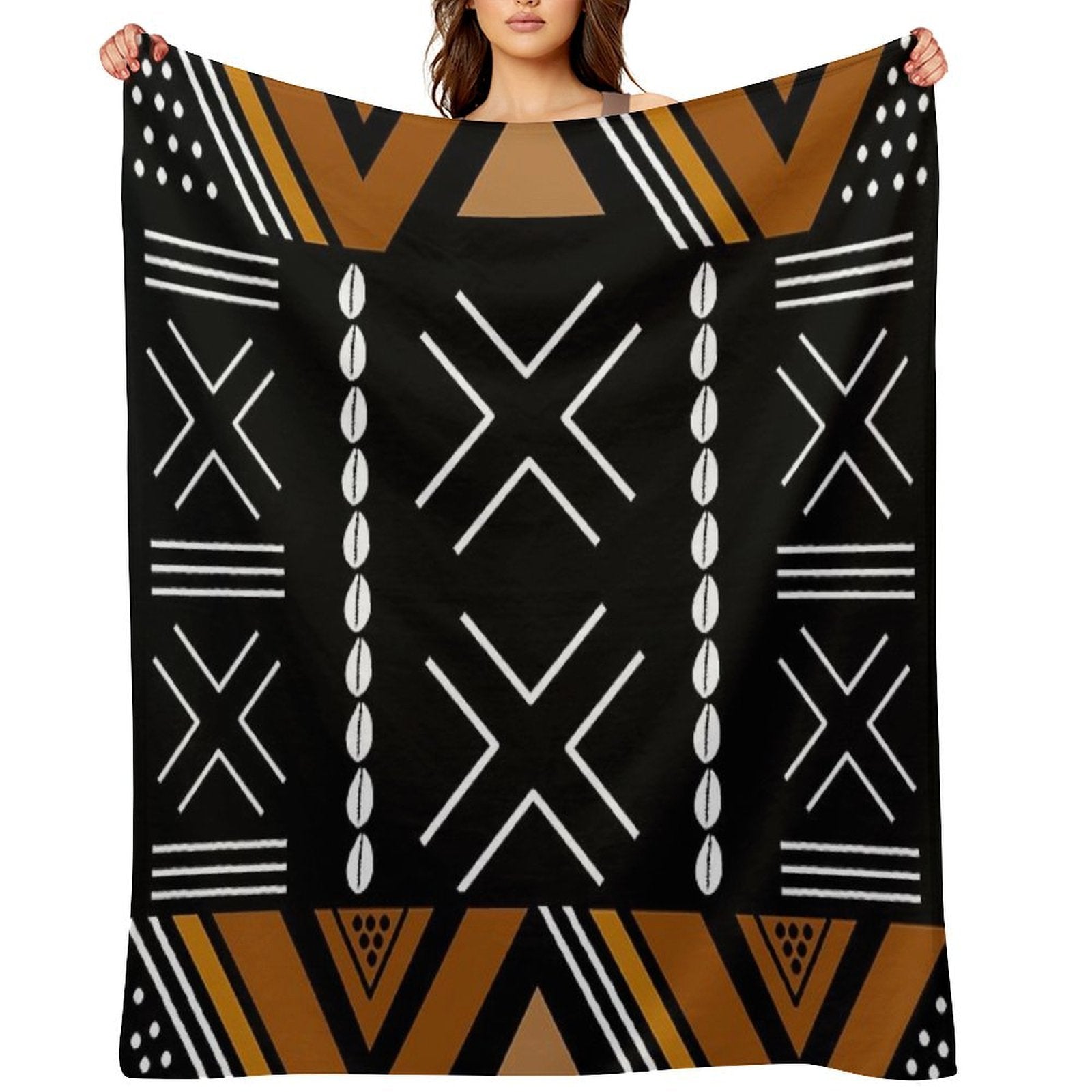 African Mud Cloth Bogolan Design Comfort Throw Blanket