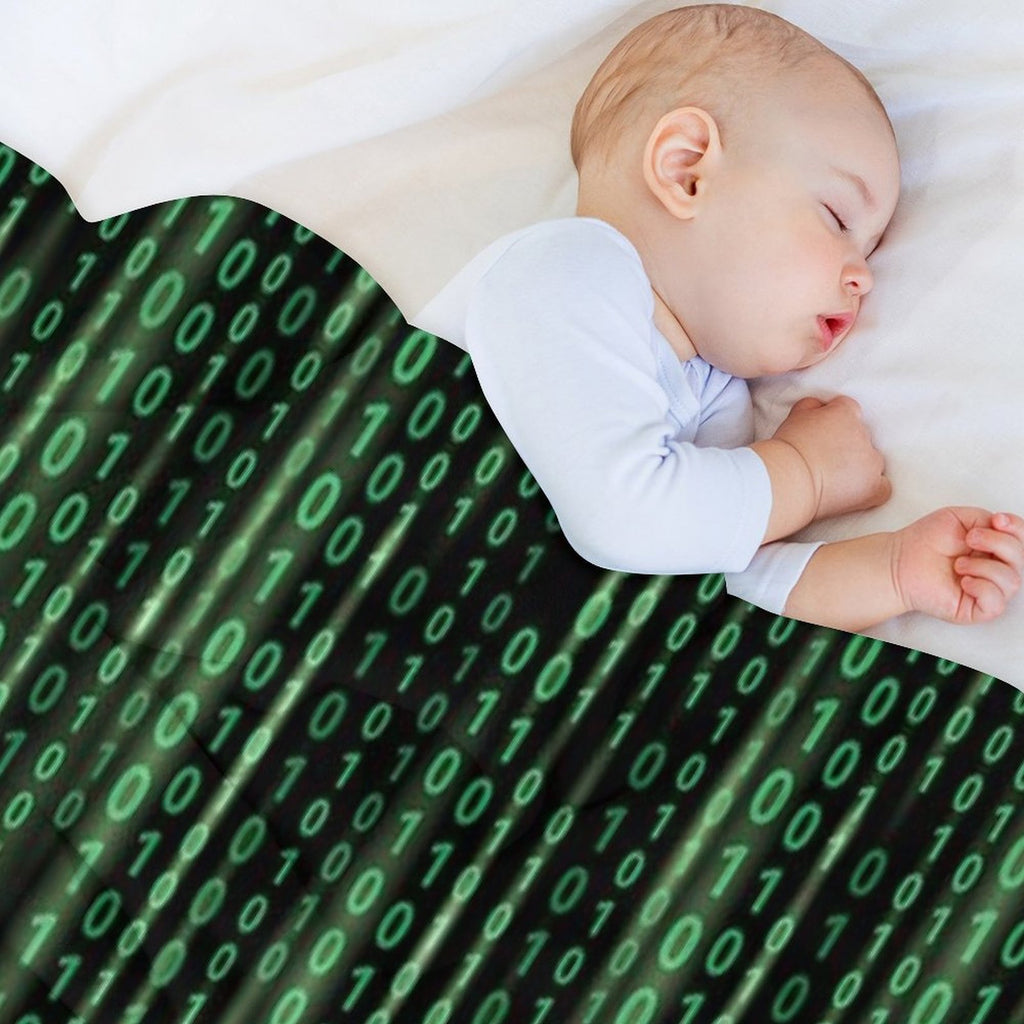 Binary Code Background Matrix Code Anti-pilling Throw Blanket