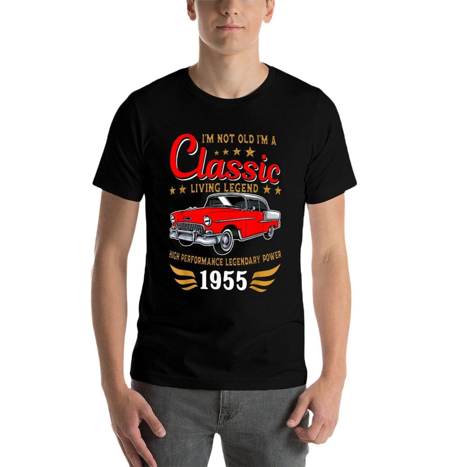 Vintage 1955 Birthday Classic Car for Legends Born In 1955  Tagless Design T-Shirt