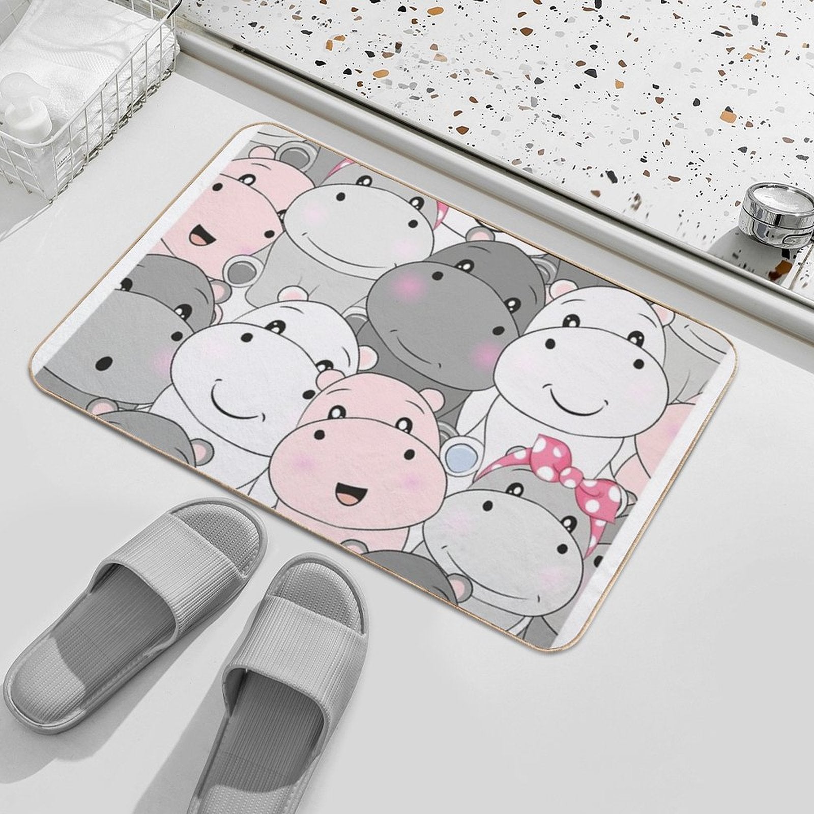 Hippo Baby  Fade-Resistant Bath Mat