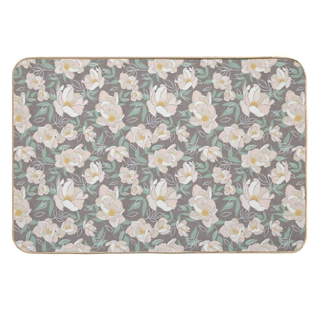 Peonies on Purple  Dirt-Trapping Bath Mat