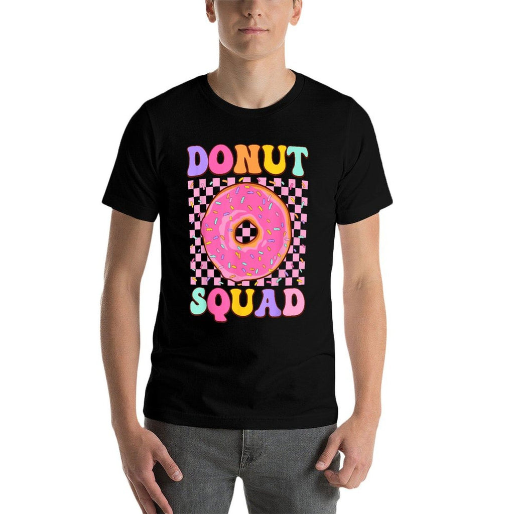 Donut Squad Groovy Donut Lover Birthday Party Girls  Heathered Texture T-Shirt