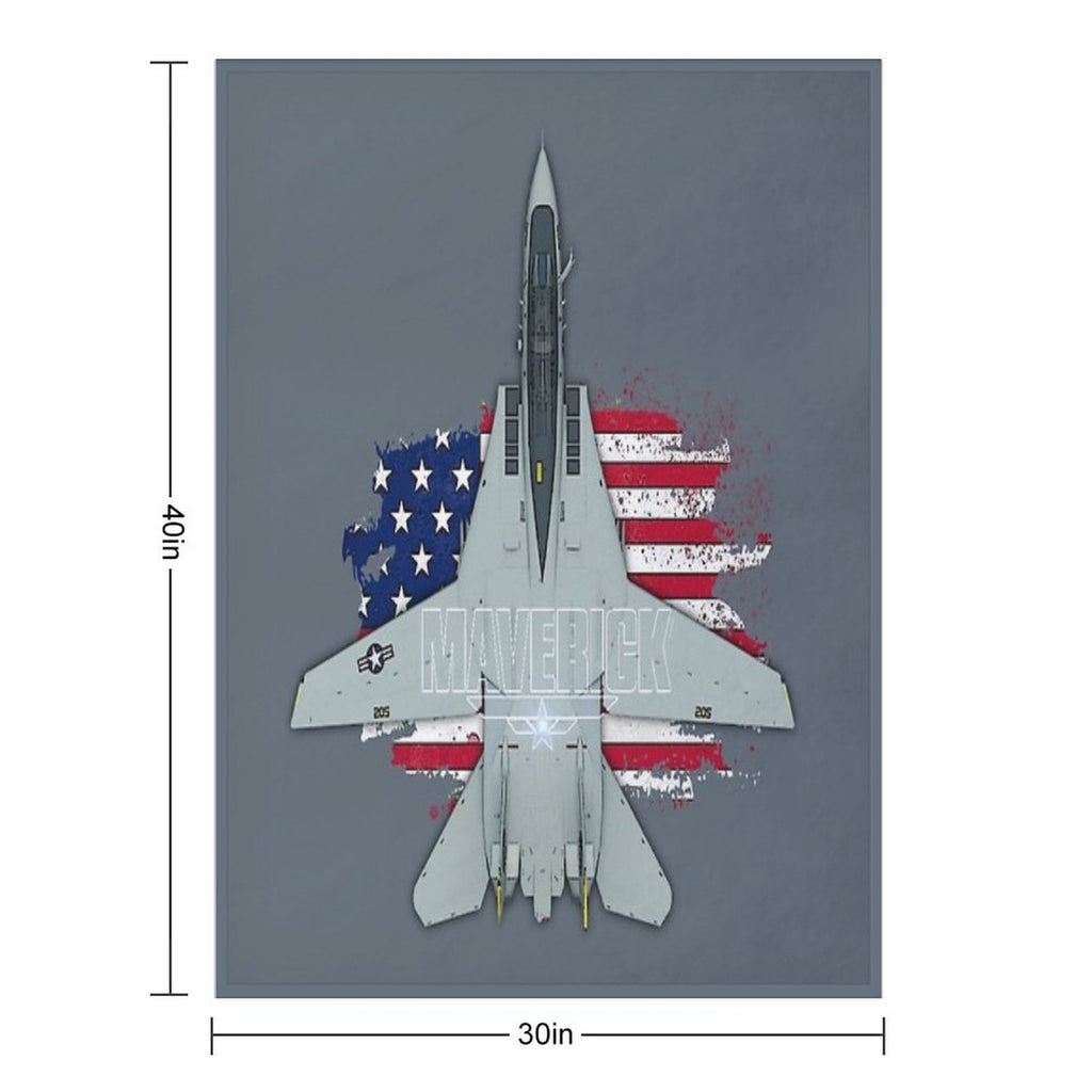 Maverik - Vintage Top Gun F14 Tomcat Premium Throw Blanket