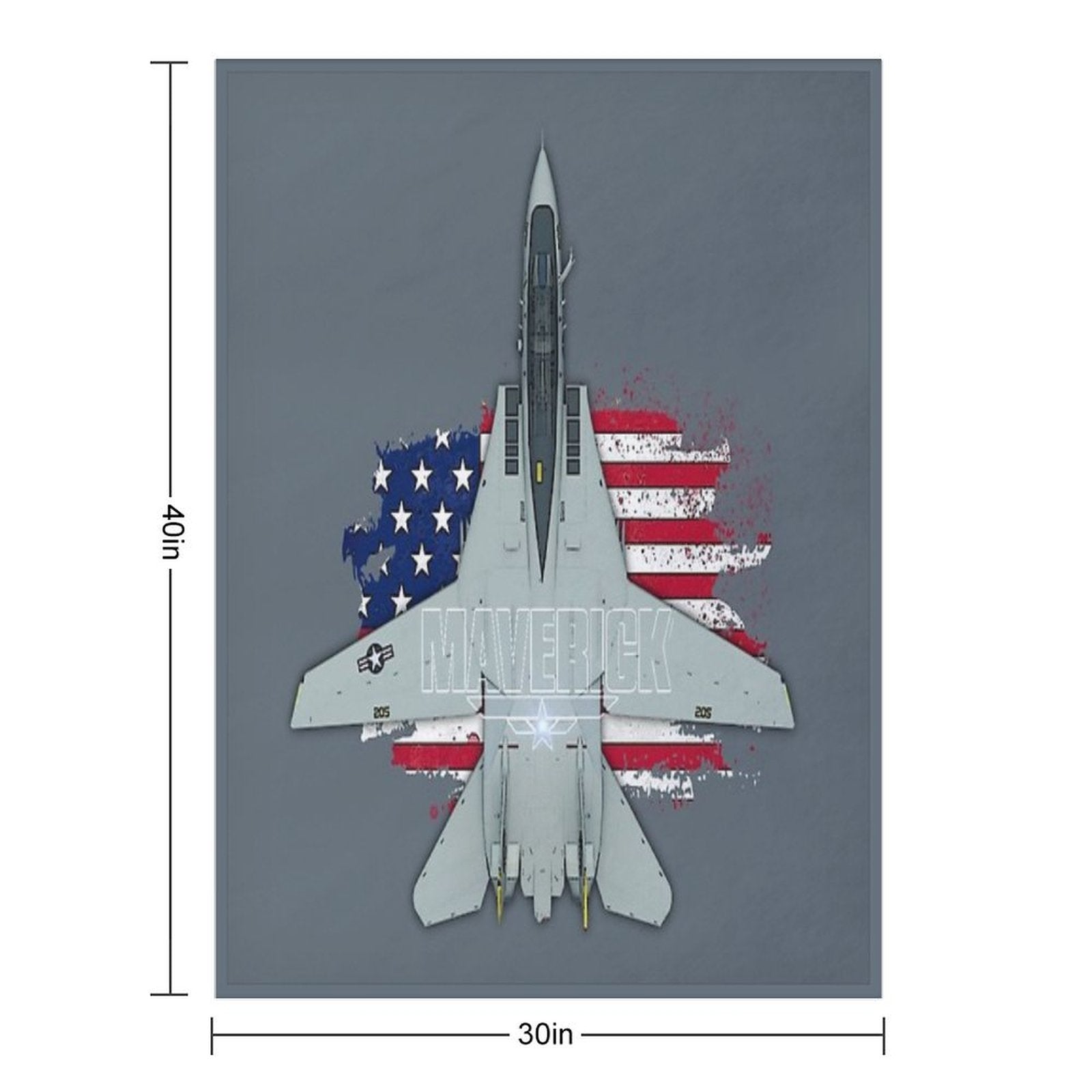 Maverik - Vintage Top Gun F14 Tomcat Premium Throw Blanket