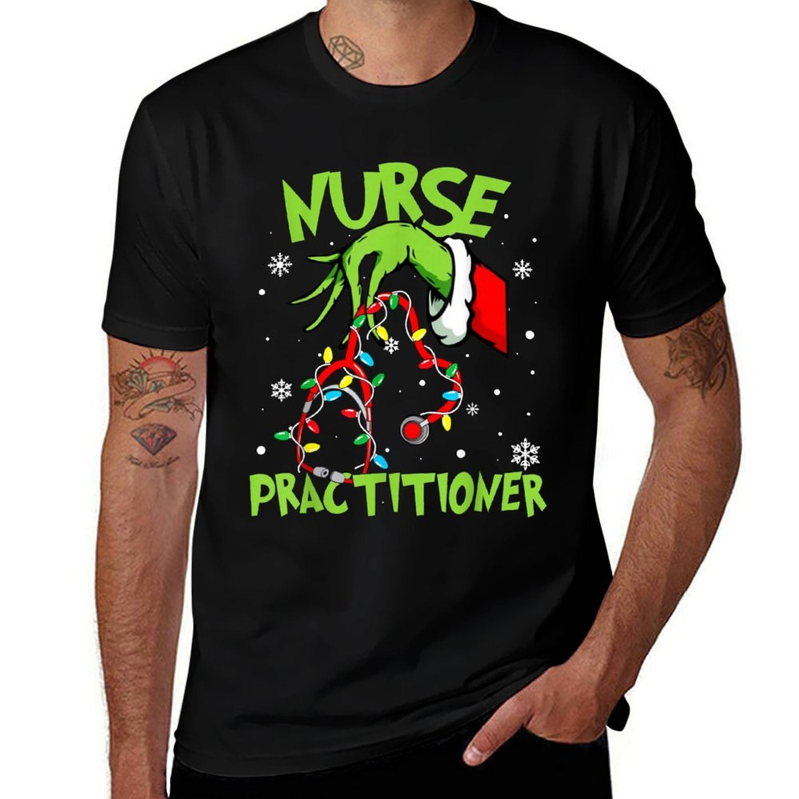 Nurse Practitioner Nurse Practitioner Christmas Nurse Xmas  Cotton T-Shirt