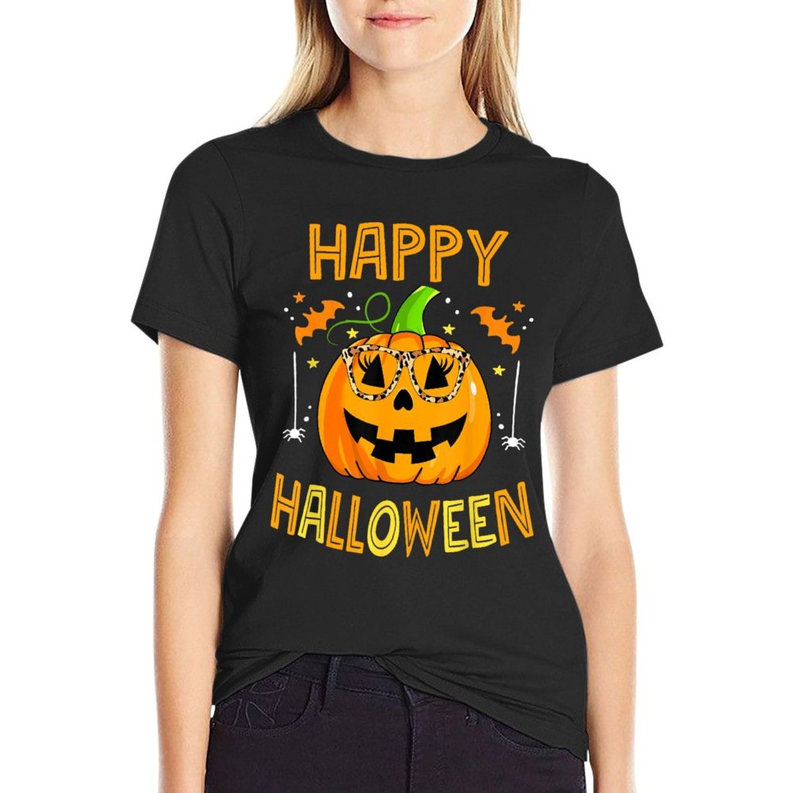 Trick Or Treat Halloween Funny Pumpkin Happy Halloween 2024  Oversized Silhouette T-Shirt