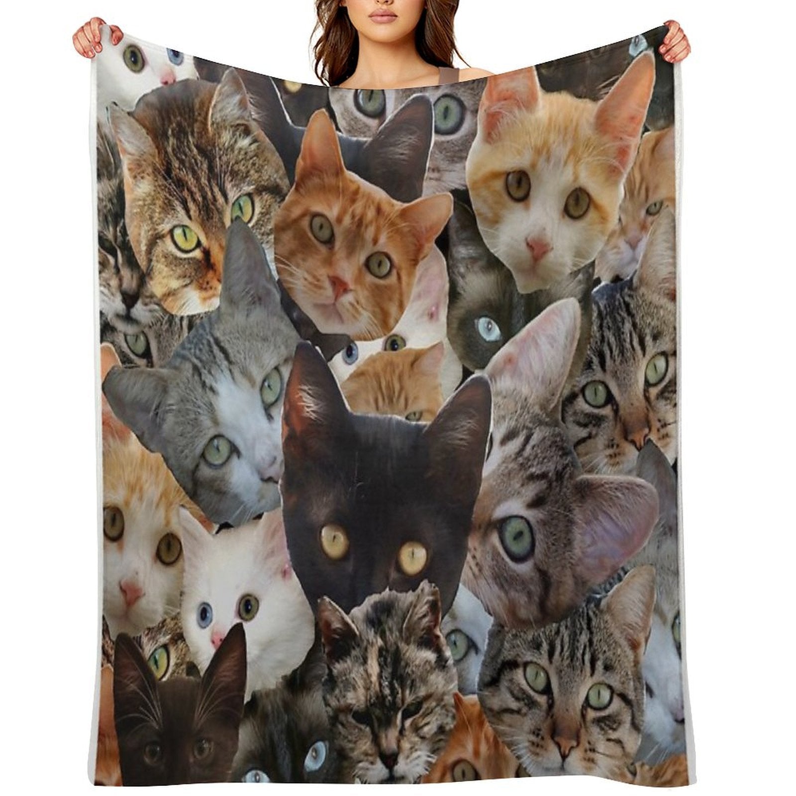 Kitty Collage Eco-conscious Throw Blanket
