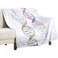 DNA, Watercolor Art,Dna Double Helix Genetic Compact Throw Blanket