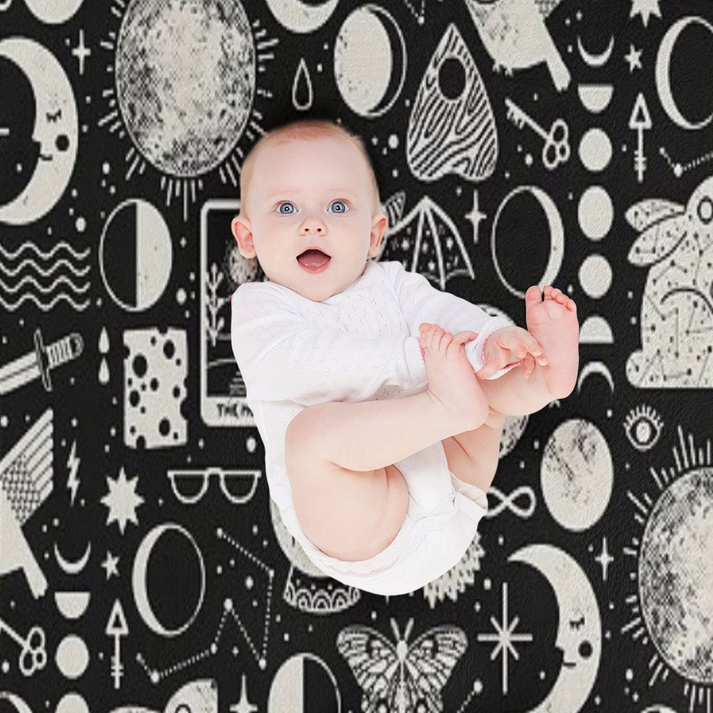 Lunar Pattern Eclipse Sustainable Throw Blanket