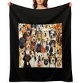 Dog Crowd Wrinkle-free Throw Blanket