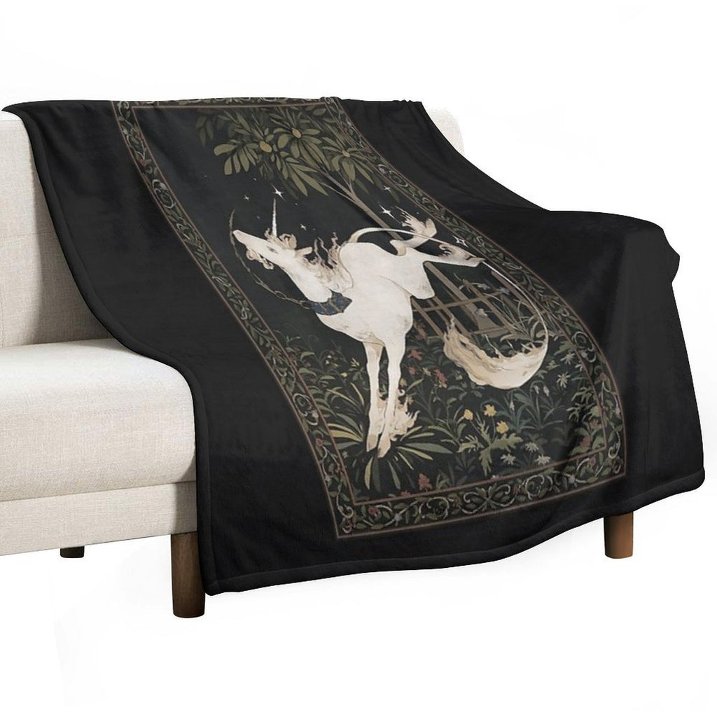 Unicorn Out of Captivity Sustainable Throw Blanket
