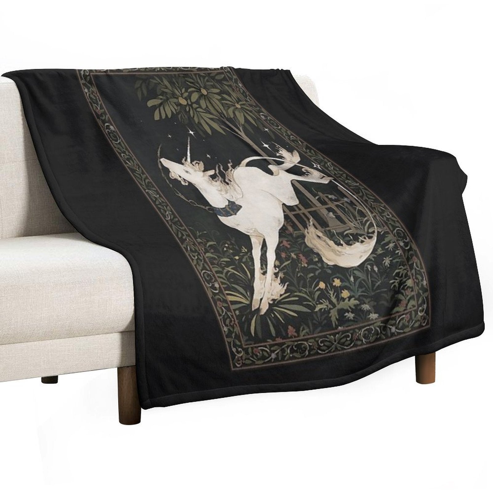 Unicorn Out of Captivity Sustainable Throw Blanket