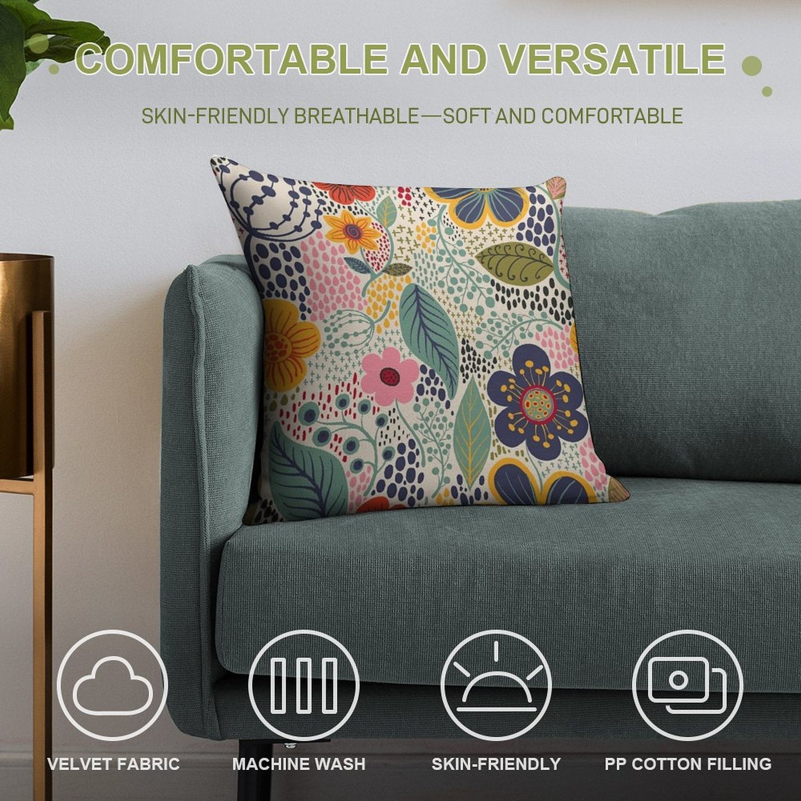 Secret Garden Soft Fade-Resistant Throw Pillow