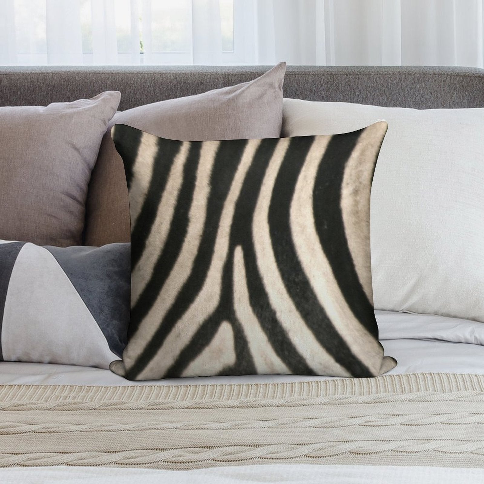 Zebra Print. Safari Animal Lovers Decor. Soft Luxury Feel Throw Pillow