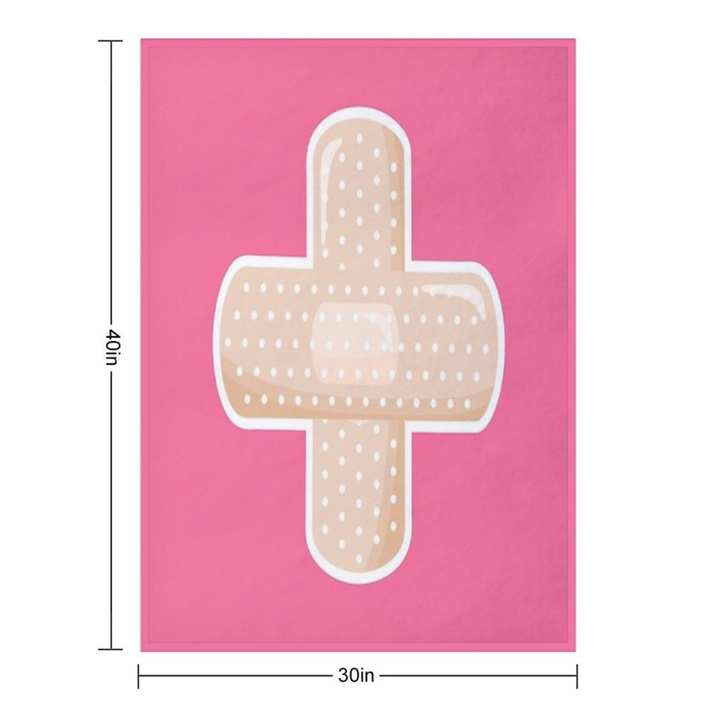 First Aid Kit Plaster - Pink Durable Throw Blanket