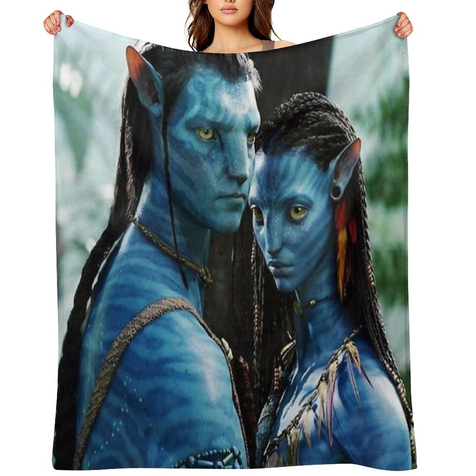 Blue Couple Avatar Quick-dry Throw Blanket